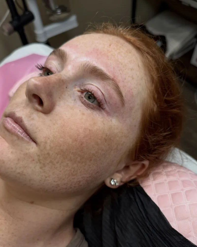 Client brows before waxing at Sol Skin SLO